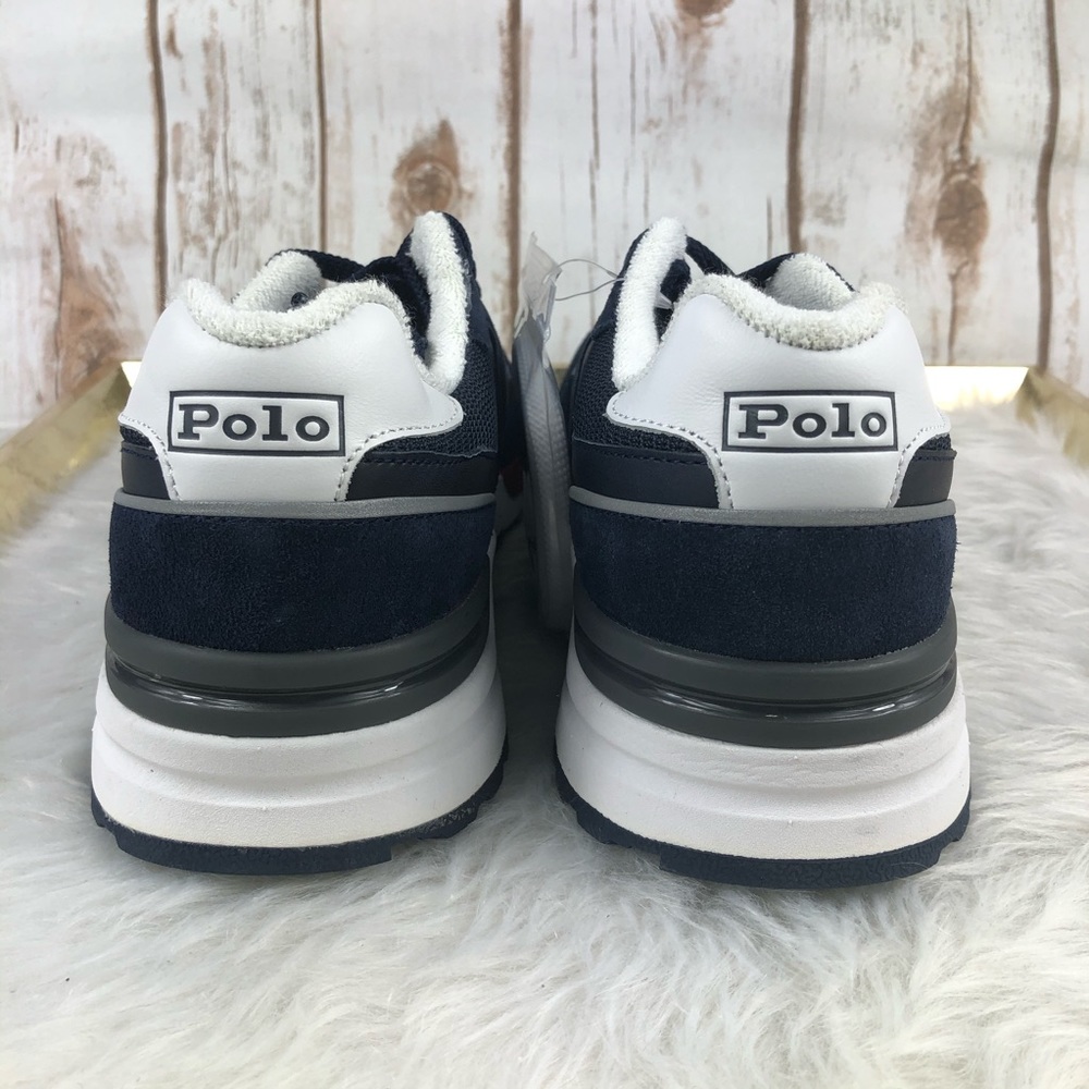 NEW Polo Ralph Lauren Trackster 100 Navy Sneakers - Picture 8 of 12